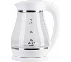 Adler AD 1274 weiß / Wasserkocher aus Glas / 2200 W / 1,7 L