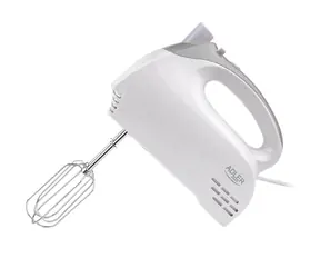 Adler AD 4201 / Handmixer / 300W / 5 Geschwindigkeiten / Turbo / Schlagen / Kneten / Weiß  