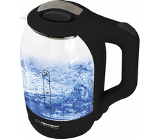 Esperanza EKK025K YUKON Wasserkocher schwarz / 1500 W / 1,7 L / LED-Beleuchtung / Glas und Kunststoff