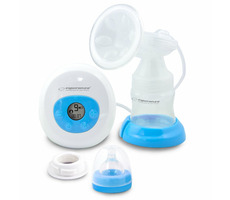 Esperanza ECM001B Bebita Milchpumpe weiß-blau / elektrisch / Saugen und Stimulation / 150 ml