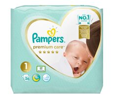 Pampers Premium Care Pack S1 Neugeborene (26 Stück) / Windeln / Größe 1 (2-5 kg)