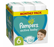 Pampers Active Baby Monatsbox Extra Large (128 Stk.) / Windeln / Größe 6 (15+ kg)