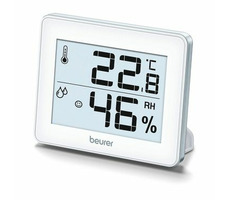 BEURER HM 16 digitales Thermometer & Hygrometer weiß / Temperatur & Luftfeuchtigkeit / °C & °F / Standfuß