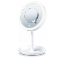 BEURER BS 45 Kosmetikspiegel / Durchmesser: 17,5 cm / extra magnetischer Spiegel / LED-Licht / 3x AA Netzteil
