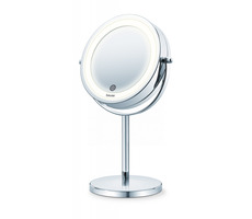 BEURER BS 55 Kosmetikspiegel / Durchmesser: 13 cm / 2 Spiegelflächen / LED-Licht / batteriebetrieben