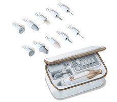 BEURER MP 64 / Maniküre- und Pediküre-Set / 10 Aufsätze / LED-Licht / 3 Geschwindigkeiten / Li- ION Akku / Koffer