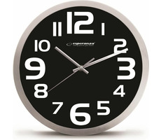 Esperanza EHC013K Zürich schwarz / Wanduhr / 25 cm / 1x AA