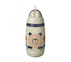Tommee Tippee Superstar 266 ml grau / Auslaufsichere Thermoskanne mit Strohhalm / ab 12 Monaten