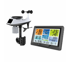 Solight TE90 / Wetterstation / übersichtliches LCD / Druck / Temperatur / Luftfeuchtigkeit / Niederschlag / Windwerte / RCC