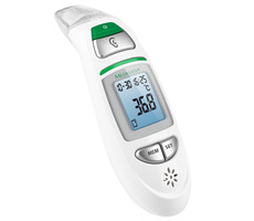 Medisana TM 750 / berührungsloses Infrarot-Thermometer / für Stirn und Ohr / 34 bis 43 °C / Alarm / LCD-Display / Speicher