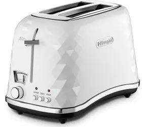 DeLonghi Brillante CTJ 2103.W weiß / Toaster / 900 W / 2 Schlitze / 6 Bräunungsgrade / Röstrost