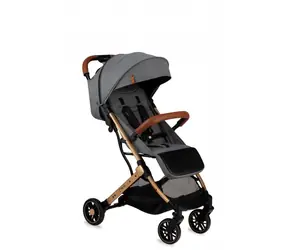 Momi ESTELLE Sportkinderwagen grau mit goldenem Rahmen
