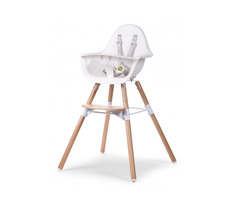 Childhome Evolu 2 Natural - Weiß / 2in1 Stuhl / von 6 Monaten bis 6 Jahren