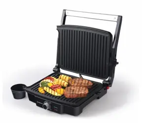 Orava Grillchef schwarz / Elektrischer Kontaktgrill / 1800-2100 W / 6 Programme