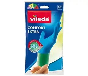 Vileda Comfort Extra (Größe M) / Schutzhandschuhe zur Reinigung / rutschfeste Ausrüstung / 1 Paar