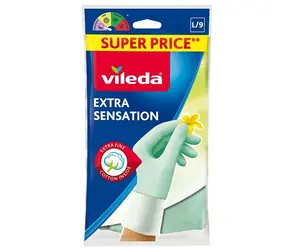 Vileda Extra Sensation (Größe L) / Schützende Reinigungshandschuhe / Anti-Rutsch-Ausrüstung / 1 Paar