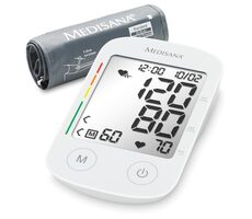 Medisana BU 535 Arm-Blutdruckmessgerät weiß / LCD-Display / Speicher für 2 Personen / 4X AAA / Arrhythmieerkennung / WHO-Skala