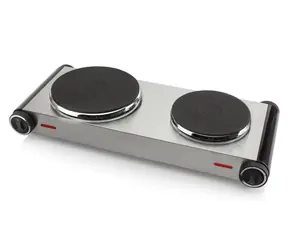 Tristar KP-6248 silber / Zweiplatten-Elektroherd / 1x 1000W / 1x 1500W