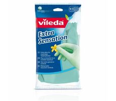Vileda Extra Sensation (Größe M) / Schutzhandschuhe zur Reinigung / Anti-Rutsch-Ausrüstung / 1 Paar