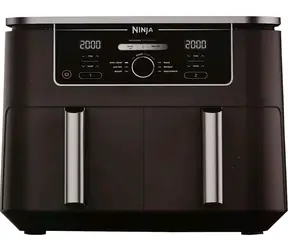 Ninja AF400EU schwarz / Dual-Heißluftfritteuse / 2470 W / 9,5 l / 6 Programme 