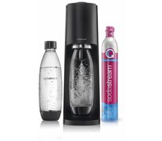 SodaStream Terra (Value Pack) schwarz / Wassersprudler / BPA-frei / 2x 1 L Flasche / 1x CO2-Gas