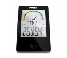 Mebus 40929 Thermo-Hygrometer schwarz / Innenthermometer / Innenhygrometer / 2 x AA