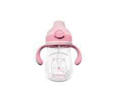 KikkaBoo Becher mit Silikontrinker 300 ml 6 Monate+ Bär mit mir Pink