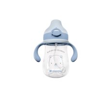 KikkaBoo Becher mit Silikontrinker 300 ml 6 Monate+ Bär mit mir Blau
