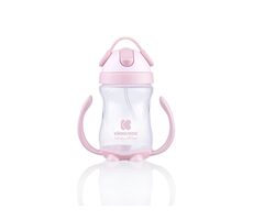 KikkaBoo Becher mit Silikonstrohhalm, 300 ml, ab 12 Monaten, Pink
