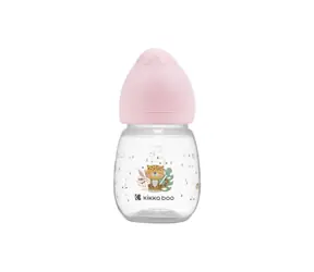 KikkaBoo Babyflasche 180 ml 3 Monate+ Savanna Pink