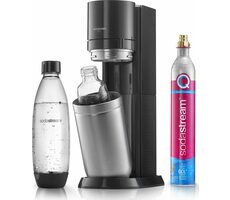 SodaStream DUO schwarz / Wassersprudler / 1x Plastikflasche 1 L / 1x Glasflasche 1 L / 1x CO2-Gas
