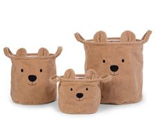 Childhome Spielzeugkörbe Teddy Beige 3 Stk