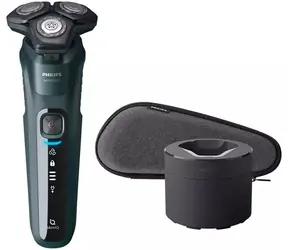 Philips Rasierer Serie 5000 S5884/50 schwarz-grün / Herrenrasierer Wet & Dry / 60 Min. Betrieb / 360° / Nachverkauf