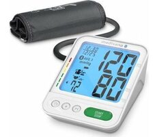 Medisana BU 584 Arm-Blutdruckmessgerät weiß / LCD-Display / Speicher für 2 Personen / 4X AAA / Arrhythmieerkennung / Bluetooth