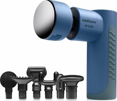 Medisana MG 600 Massagepistole blau / 3 Stufen / 7 Aufsätze / batteriebetrieben
