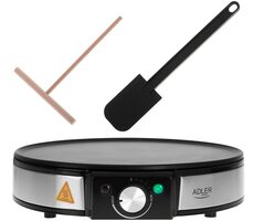 Adler AD 3058 schwarz silber / Pfannkuchenmaschine / 1600 W / 30 cm / Antihaft-Oberfläche