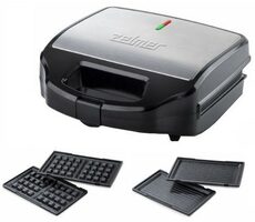 Zelmer ZSM7900 silber-schwarz / Sandwichmaker / 900W / Grill / Edelstahl