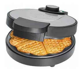 Bomann WA 1365 CB silberschwarz / Waffeleisen / 1000 W / Antihaftbeschichtete Oberflächen