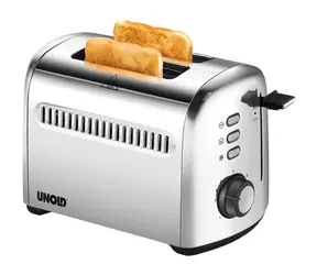 Unold 38326 Retro Silber / Toaster / 950 W / 2 Toasts / 7 Toaststufen / Auftauen / Edelstahl