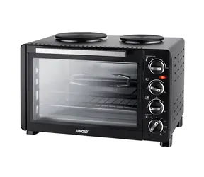 Unold 68885 schwarz / Elektrobackofen / 1500 W / 30 L / Temperatur 100 - 220 °C / 4 Heizelemente