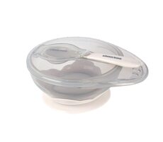 KikkaBoo Schüssel mit Saugnapf & Deckel und Löffel Beige