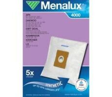 Menalux 4000 Staubsaugerbeutel / für Daewoo & De'longhi Staubsauger / 5 Stück + Filter