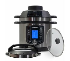Salante Ario II / Multifunktionstopf mit Heißluftofen / 1200 W Topf / 1500 W Fritteuse / 6 L / 63 Programme 