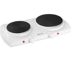ECG EV 2512 weiß / Zwei-Platten-Elektroherd / 1500 W / Durchm. 18,5 cm 