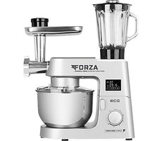ECG FORZA 5500 Giorno Argento / Küchenmaschine / 1500 W / Edelstahlschüssel 6,5 L / 6 Geschwindigkeiten 