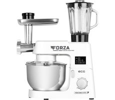 ECG FORZA 5500 Giorno Bianco weiß / Küchenmaschine / 1500 W / Edelstahlschüssel 6,5 L / 6 Geschwindigkeiten 