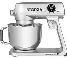 ECG FORZA 6600 Metallo Argento / Küchenmaschine / 1800 W / Edelstahlschüssel 6,5 L / 10 Geschwindigkeiten 