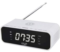 Adler AD 1192w weiß / Radiowecker / FM / Kabelloses Ladegerät / Bluetooth 5.0