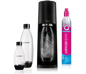 SodaStream Terra Mega schwarz / Wassersprudler / 2x Flasche 1 L / 1x Flasche 0,5 L / 1x CO2-Gas 