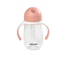 Beaba Becher mit Strohhalm 300 ml Altrosa